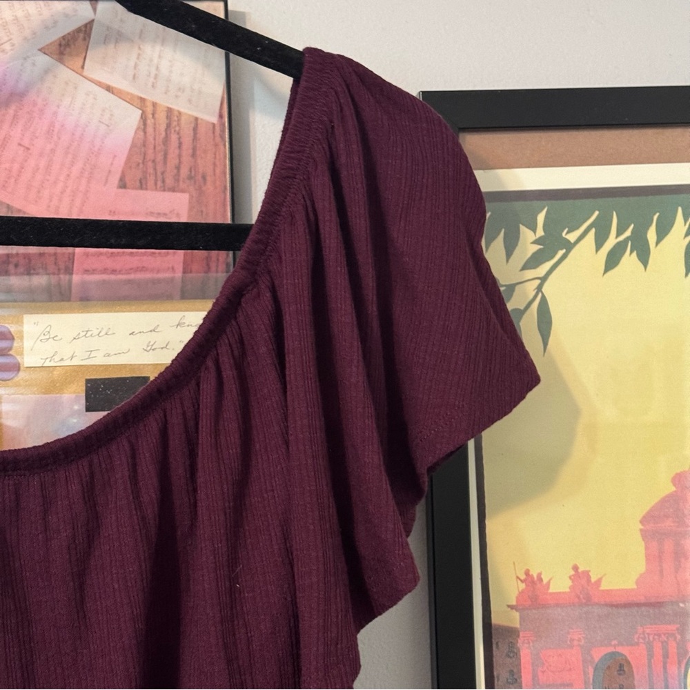Torrid Deep Purple Ruffle Blouse - Picture 4 of 7